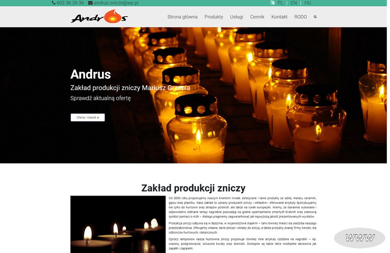 Zakład Produkcji Zniczy - Mariusz Grzenia